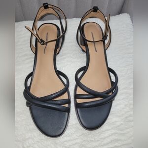 MADEWELL SIZE 37.1/2 Elegant Black Strappy Sandals Used Excelen Condition